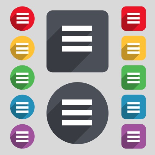 Align text to the width icon sign a set of 12 vector image
