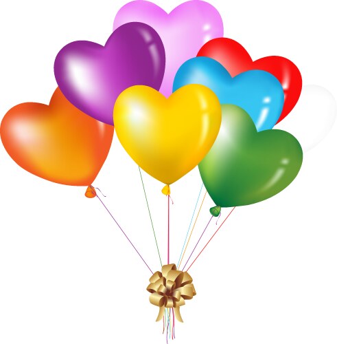 Realistic pink 3d heart balloons isolated Vector Image