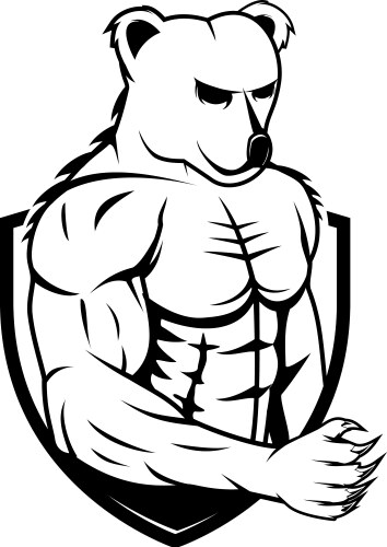Bear muscular gym logo Vector Image