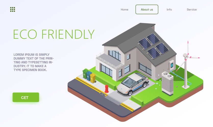 eco friendly neighbourhood website vector