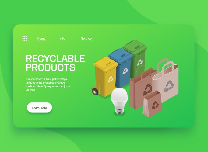 eco recycling landing page vector