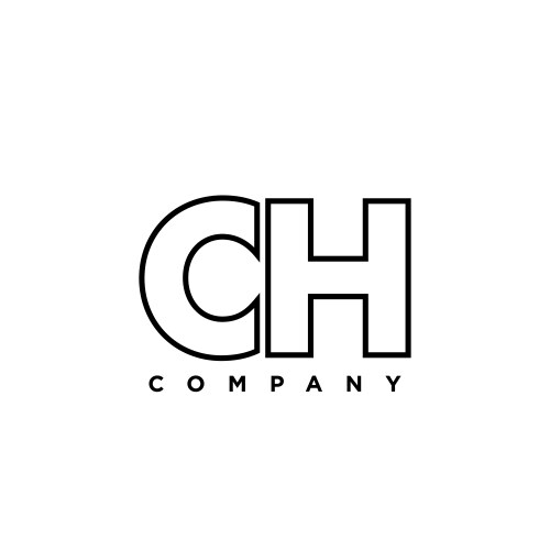 Letter c and h ch logo design template minimal Vector Image