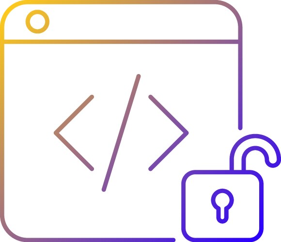 Open source code platforms gradient linear icon vector image