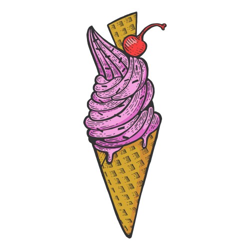 Ice cream sketch engraving Vector Image