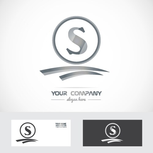 letter s silver grey logo vector