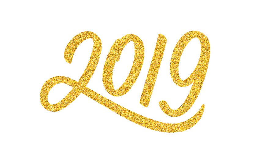 New year 2019 greeting card with calligraphy vector image