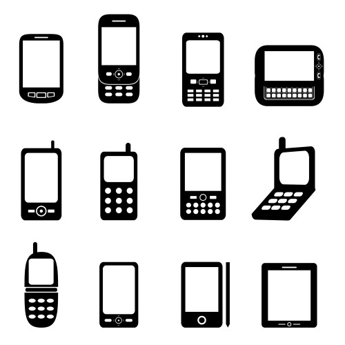 Set of mobile phone Royalty Free Vector Image - VectorStock