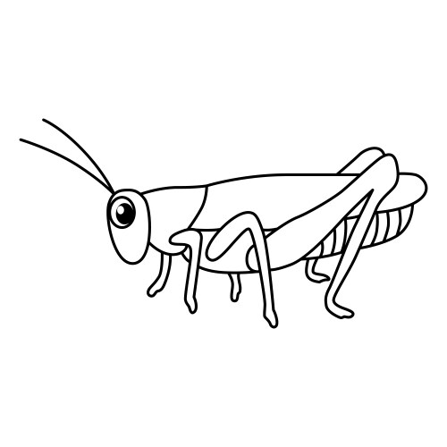 Cute grasshopper cartoon coloring page vector image