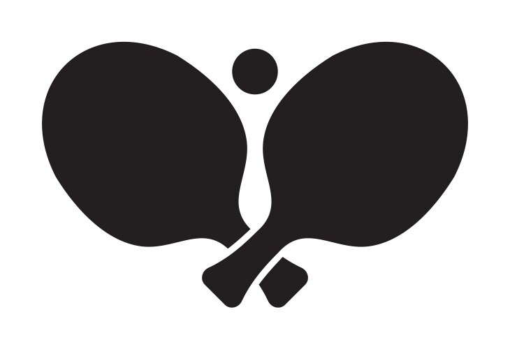 Black table tennis racquet icon game equipment Vector Image
