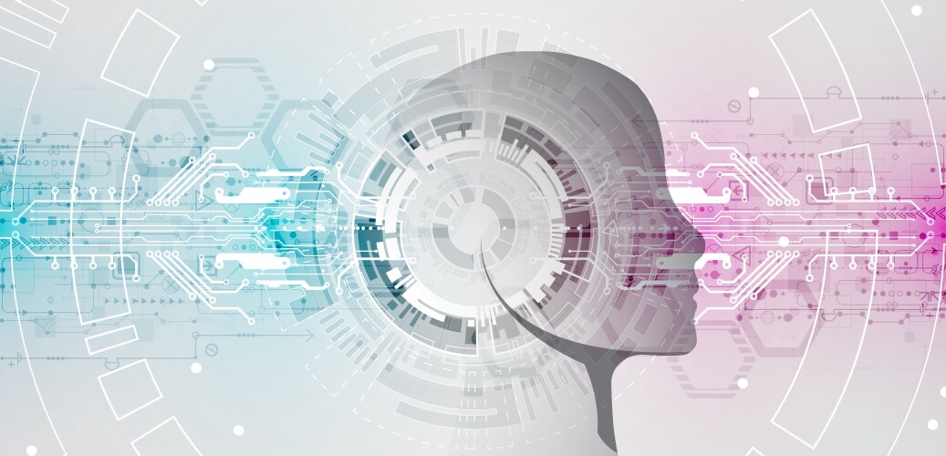 Futuristic artificial intelligence and machine Vector Image