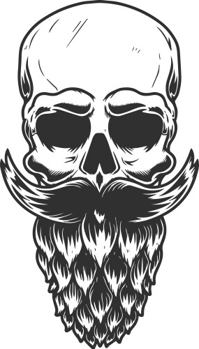Skull with Beer Hop Beard Vector Image