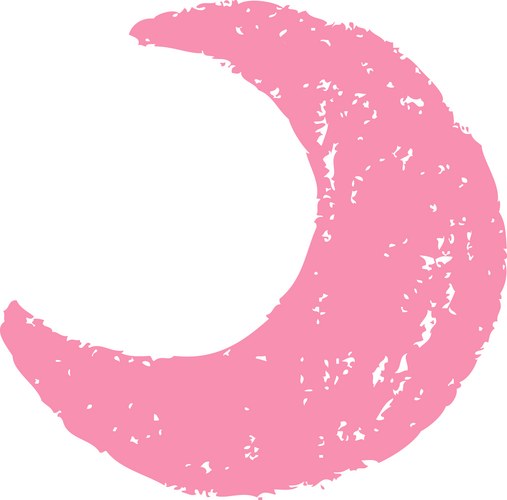 Pink Crescent Moon Sketch Vector Image