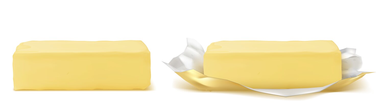 Realistic Dairy Butter Mockup Vector Image