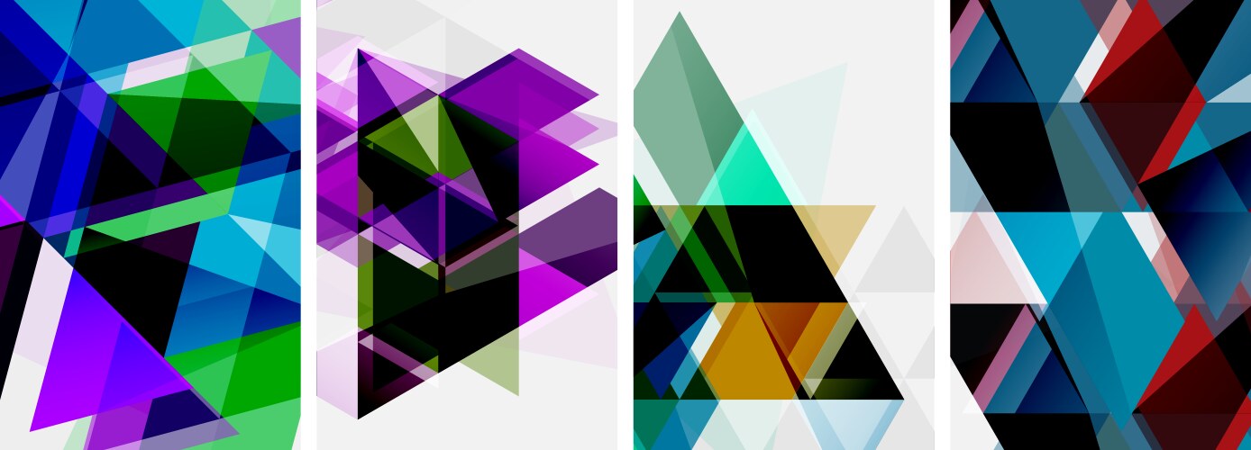 colorful bright triangles with various colors vector image vector image