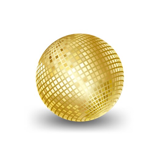 mirror ball gold elements for artwork greeting vector image