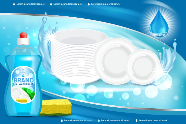 dishwashing liquid ad 3d vector image vector image