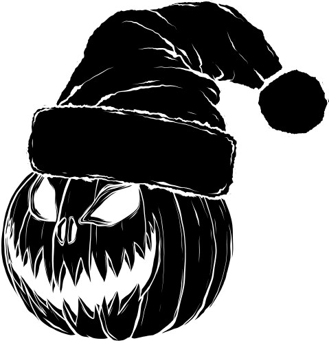 Black silhouette of halloween pumpkin face Vector Image