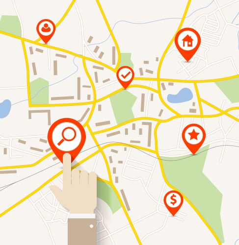 Navigation Map Pointer vector image