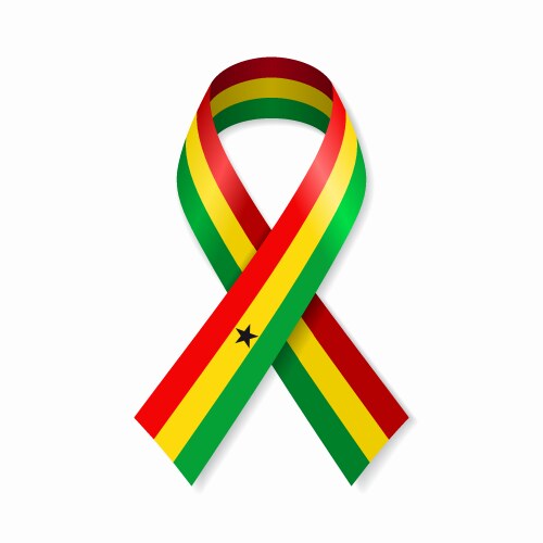Ghana Flag Stripe Ribbon Vector Image