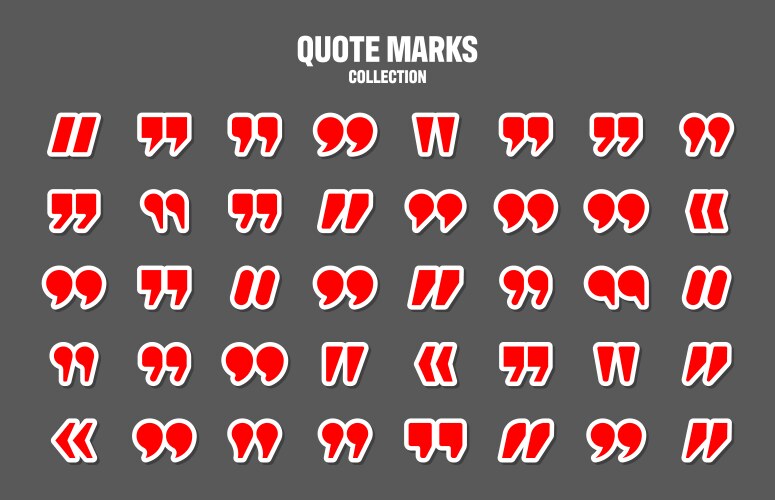 quotation marks collection red quotes icon vector image