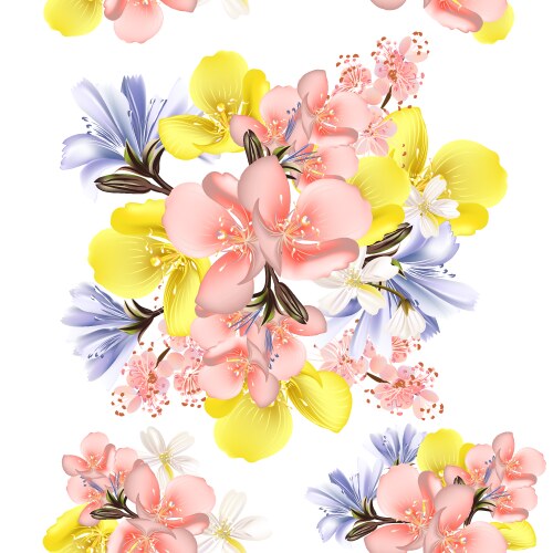 Watercolor Floral Seamless Pattern Vector Image