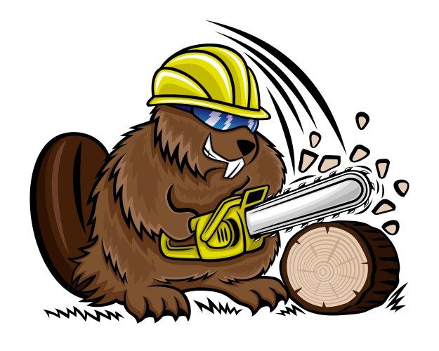 Beaver with Chainsaw Vector Image