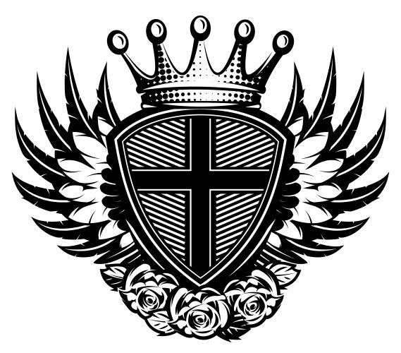 Editable template with christian cross on shield Vector Image