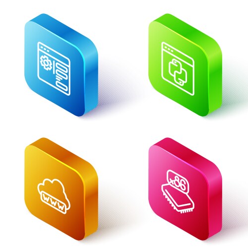 Set isometric line browser setting python vector image