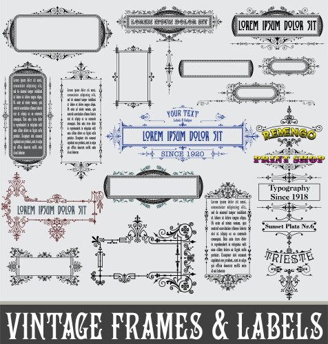 Art deco vintage frames and design elements Vector Image