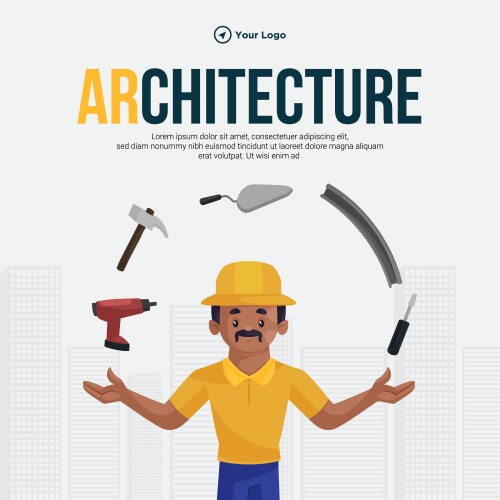 Architecture banner design Royalty Free Vector Image