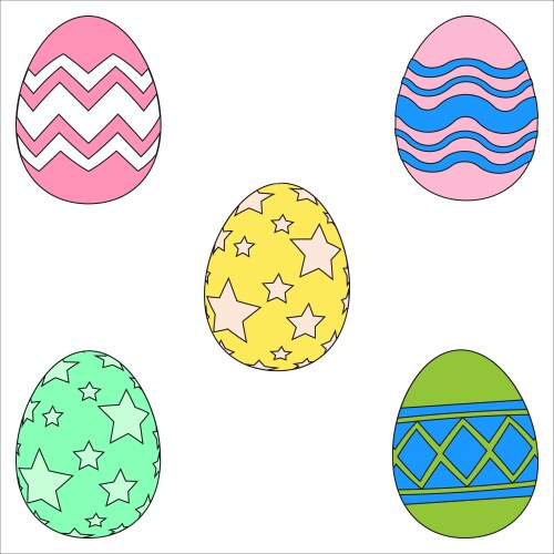 Colorful Easter Egg Patterns Vector Image