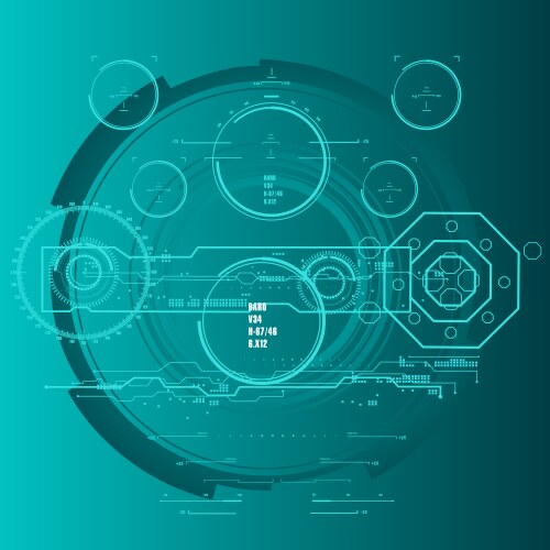 Background with futuristic user interface design vector image