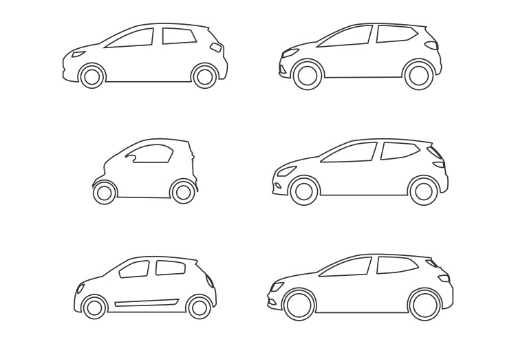 Simple car line icon isolated on a white vector image