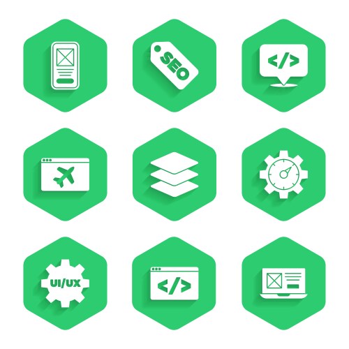 Set layers front end development ui or ux design vector image