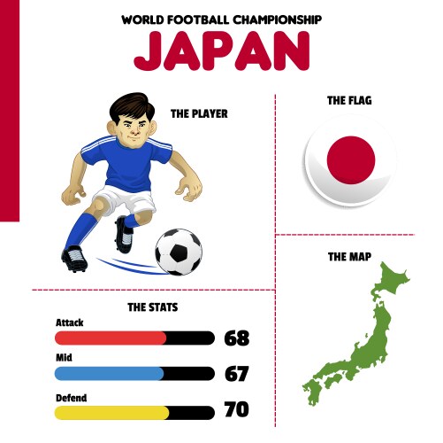 world football team of japan vector