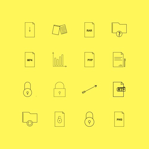 Files and folders linear icon set simple outline vektorbild