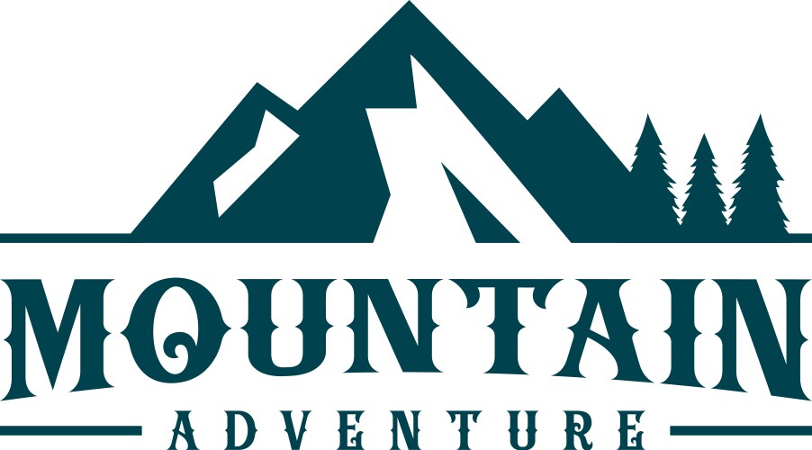 Mountain pine trees logo design concept – Royalty-Free Vector | VectorStock