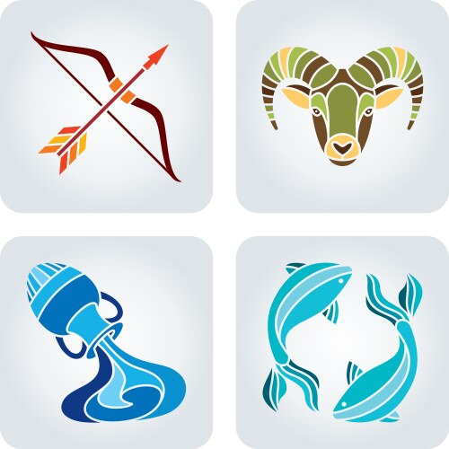 Zodiac Animal Icons Vector Image