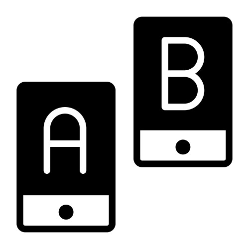 Ab testing icon user interface as a simple sign vector image