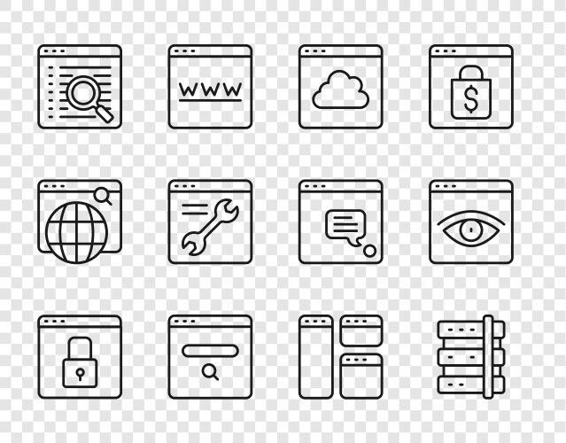 Set line secure your site with https ssl server vector image