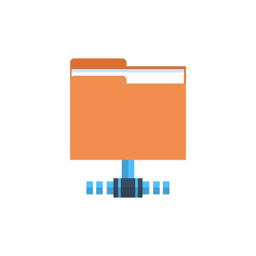 Folder data access icon cloud computer connection vector image
