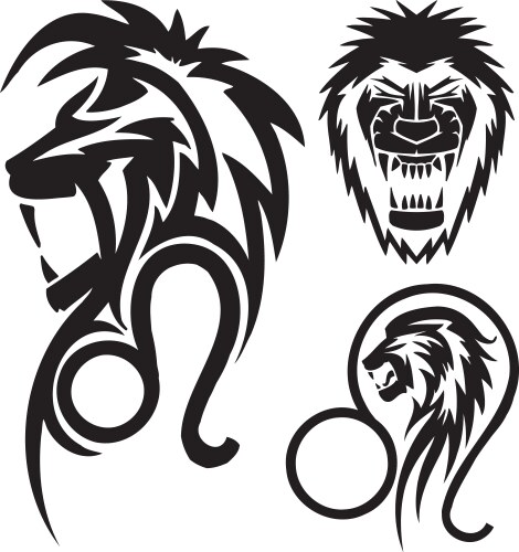 Zodiac signs - lion vinyl-ready set Vector Image