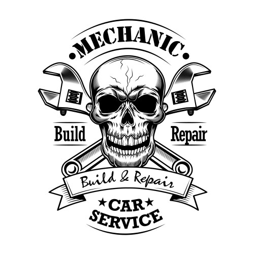 Car Repair Mechanic Emblem Vector Image