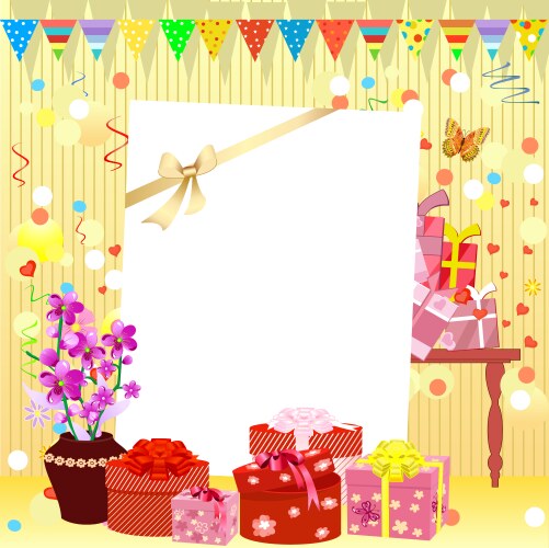 Colorful Birthday Celebration Invitation Vector Image