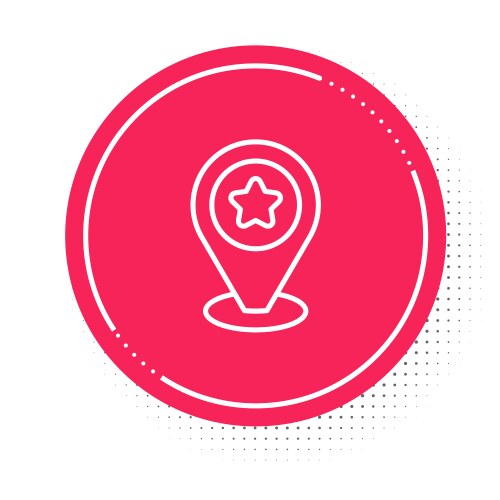 White line map pointer with star icon isolated vektorbild