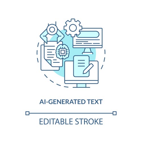 Ai generated text turquoise concept icon vector image