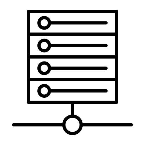 Data database server icon in thin line style vector image
