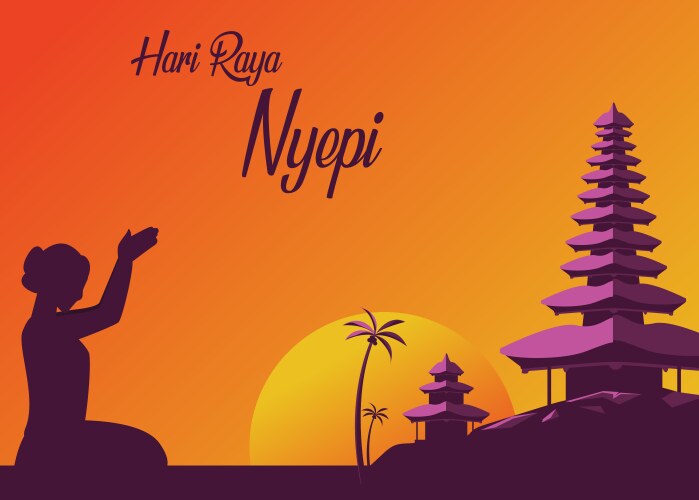 Nyepi day Royalty Free Vector Image - VectorStock