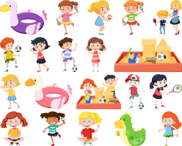 Children's Activities - Diverse Play Vector Image
