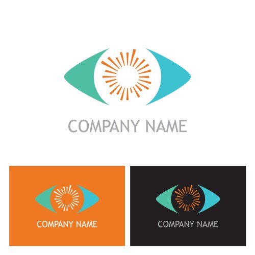 Optic eye color logo Royalty Free Vector Image